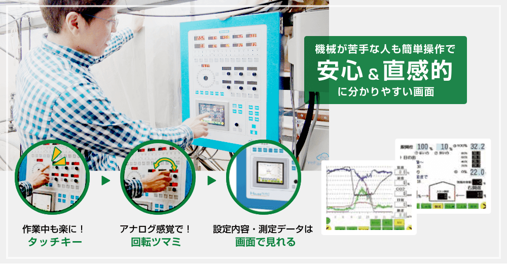 機械が苦手な人も簡単操作で安心＆直感的に分かりやすい画面